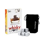 Epica TM Whisky Chilling rocks - SET OF 9 Beautifully Handcrafted Soapstone Whisky Chilling Rocks in Gift Box with Muslin Carrying Pouch ?