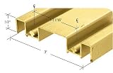 Mirror Door Track, Brite Gold Anodized, 3 Deep, 12 Feet Long