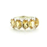 4160nZJBoJL. SL160  Sterling Silver Ladies 5 Stone Peridot Ring