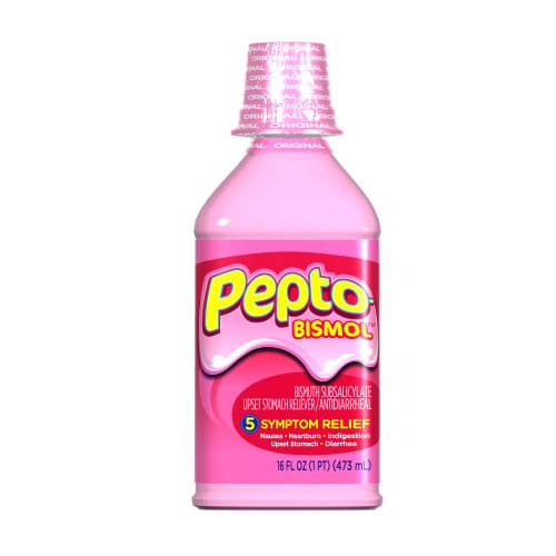 Pepto-Bismol Upset Stomach Reliever/Antidiarrheal Liquid, Regular Strength, 16-Ounce Bottles (Pack of 3)