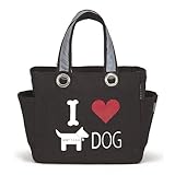 モッテル(MOTTERU) バッグ(お散歩バッグ I LOVE DOGブラック) レディス