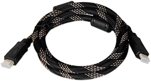 POLOK 5ft(1.5m) High-Speed Standard HDMI Cable - Supports 3D, 1080P, Ethernet and Audio Return for Xbox 360, PS3, Blu-ray, Pure Black Head, Nylon Mesh, Type Male A to Type Male A