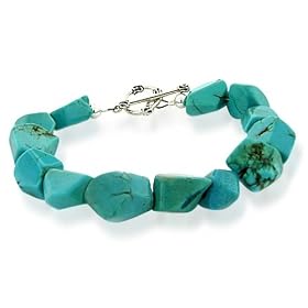Bling Jewelry Designer Inspired Sterling Silver Turquoise Chunky Coral Toggle... by Bling Jewelry