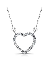 Victoria Kay 14k White Gold Diamond Heart Necklace (1/10cttw, JK, I2-I3), 16"
