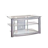 Powell Matte Silver and Glass TV Stand