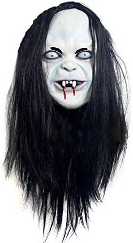 Kadonle Latex Creepy Scary Halloween Toothy Zombie Ghost Mask Scary Emulsion Skin with Hair