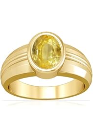 14K Yellow Gold Oval Cut Yellow Sapphire Solitaire Ring