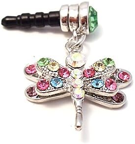 Headphone Plug Firefly Charm for Apple iPhones, iPad, iPod touch, Multicolored Rhinestones