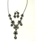 Fashion Necklace Set w/Earrings Choice of Colored Stones