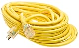 Extension Cords: Woods 2805 Yellow Jacket 50-Foot 10/3 SJTW Yellow 15 Amp/125 Volt Rated Outdoor Extension Cord with PowerLite Plug