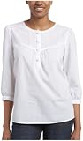 IZOD Women's 3/4 Sleeve Pintuck Cotton Lawn Top