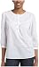 IZOD Women's 3/4 Sleeve Pintuck Cotton Lawn Top