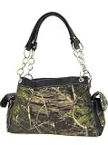 Camouflage Satchel Purse Black Trim Camo Chain Straps