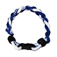 Phiten Titanium Tornado Bracelets - Blue & White Large (Japanese Design)
