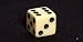 16mm d6 Ivory Opaque Square Edge Dice with Pips