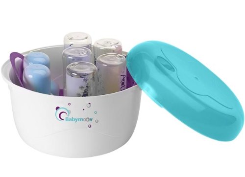 Imagen 2 de Babymoov A003204 - Esterilizador de biberones para microondas, color azul y morado