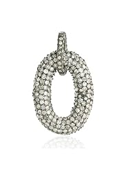 925 Sterling Silver 3.49ct Diamond Pave Pendant Fine Jewelry