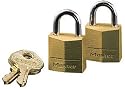 Master Lock 120T Solid Brass Padlocks, 3/4-Inch, 2-Pack