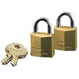 Master Lock 120T Solid Brass Padlocks, 3/4-Inch, 2-Pack