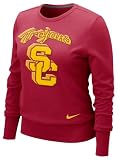 USC Trojans Women's Nike Crimson Heather Long Sleeve Scoop Neck Fleece Sweatshirt