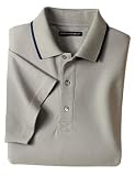 Port Authority Signature - Zephyr Mesh Sport Shirt with Tipping Stripe Light Moss/Navy-XL