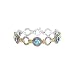 14K Yellow Gold and Sterling Silver Blue Topaz Bracelet - 7.5''