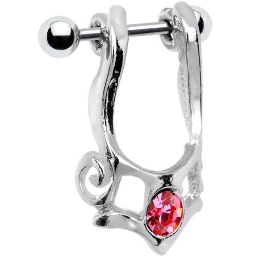 Pink Gem Tribal Shield Cartilage Earring