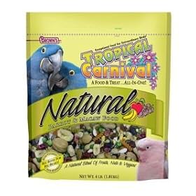 FM Browns Tropical Carnival Natural Parrot Macaw Food 4lb by FM Browns Seed