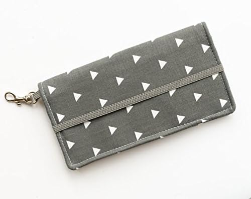 Kailo Chic Extra Large Cell Phone Wallet - Gray Triangle Print with Key Clasp