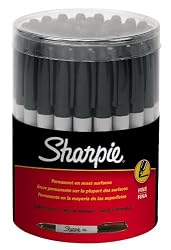 Sharpie Fine Point Permanent Marker, Black (Canister with 36 Pens)