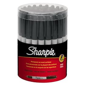 Sharpie Fine Point Permanent Marker, Black (Canister with 36 Pens)