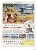 Greyhound Coaches Take You to Winter Sunshine at Scarcely More Cost Than Staying at Home Art Giclee Poster Print, 12x16