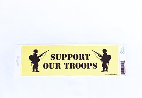 Lot of 6 "SUPPORT OUR TROOPS" Yellow Soldier Bumper Car Window Sticker Decal