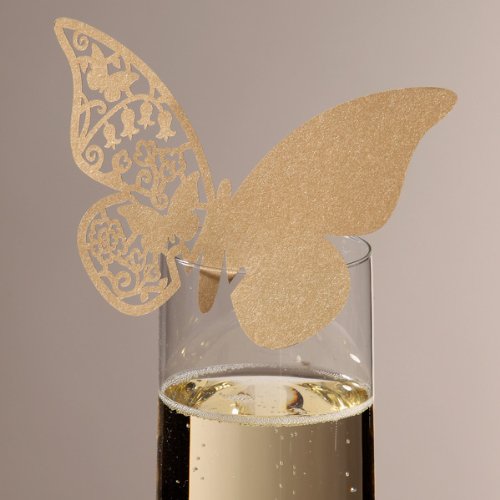 TALKING TABLES SOMETHING IN THE AIR GOLD 10-Pack Gold Butterfly Place Card