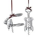 Kurt Adler 4" Corkscrew Bottle Opener Ornament Set of 2