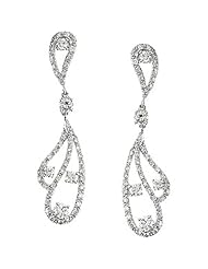 14K White Gold Diamond Earrings - 1.20 Ct. -- LIFETIME WARRANTY