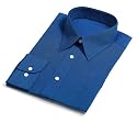 IZZUE Men's Point Collar Regular Cuff Dress Shirt, French Blue, 17-32/33