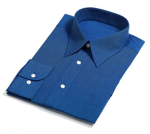 IZZUE Men's Point Collar Regular Cuff Dress Shirt