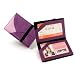Faux leather bi-fold Commuter Passport 2-panel train ticket / bus pass wallet holder case - purple
