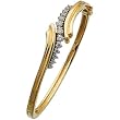 Two Tone Stylish Framework Diamond Bangle Bracelet