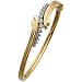 Two Tone Stylish Framework Diamond Bangle Bracelet