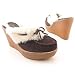 JESSICA SIMPSON Helen Wedges Mule Shoes Brown Womens SZ