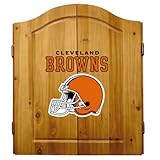 Imperial Cleveland Browns Licensed Solid Pine Cabinet and Bristle Dartboard Set