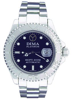 DIMA Watches, DIMA - Men's Platinum Series Cobalt Blue Dial Swiss Made Sport Watch, Mens Watches, Mens DIMA Watches