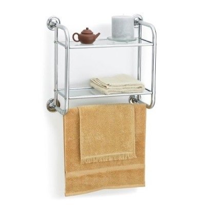 Kitchen: Polder Chrome and Glass Bath Rack, Chrome