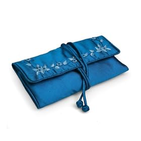 100% Silk Burgundy Jewelry Pouch "Roll Model Jewelry Pouch [Burgundy]" -Fair Trade Gifts