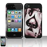 Rubberized Black Spade Skull Snap on Case Hard Case Skin Cover Faceplate fo ....