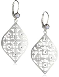 Liz Palacios "Plumas" Swarovski Crystallized Silver Filigree Earrings
