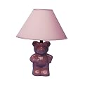 Ceramic Teddy Bear Lamp - Pink (13")