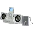 DreamGear i.Sound 2x Waves Foldable Speaker System with FM Transmitter for iPod and MP3 Players (White)